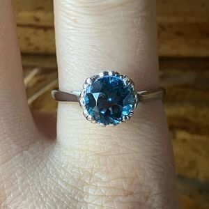 London Blue Topaz Sterling Silver Ring Size 9.75